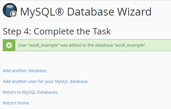 Database created